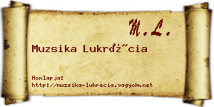 Muzsika Lukrécia névjegykártya